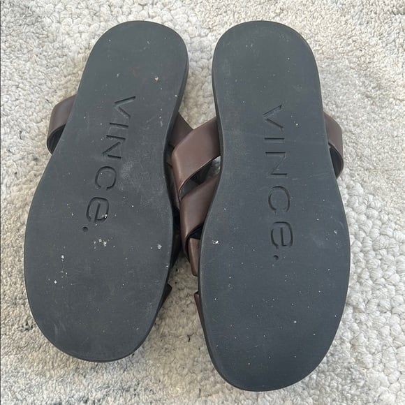 Vince Brown Leather Sandals - Picture 8 of 9